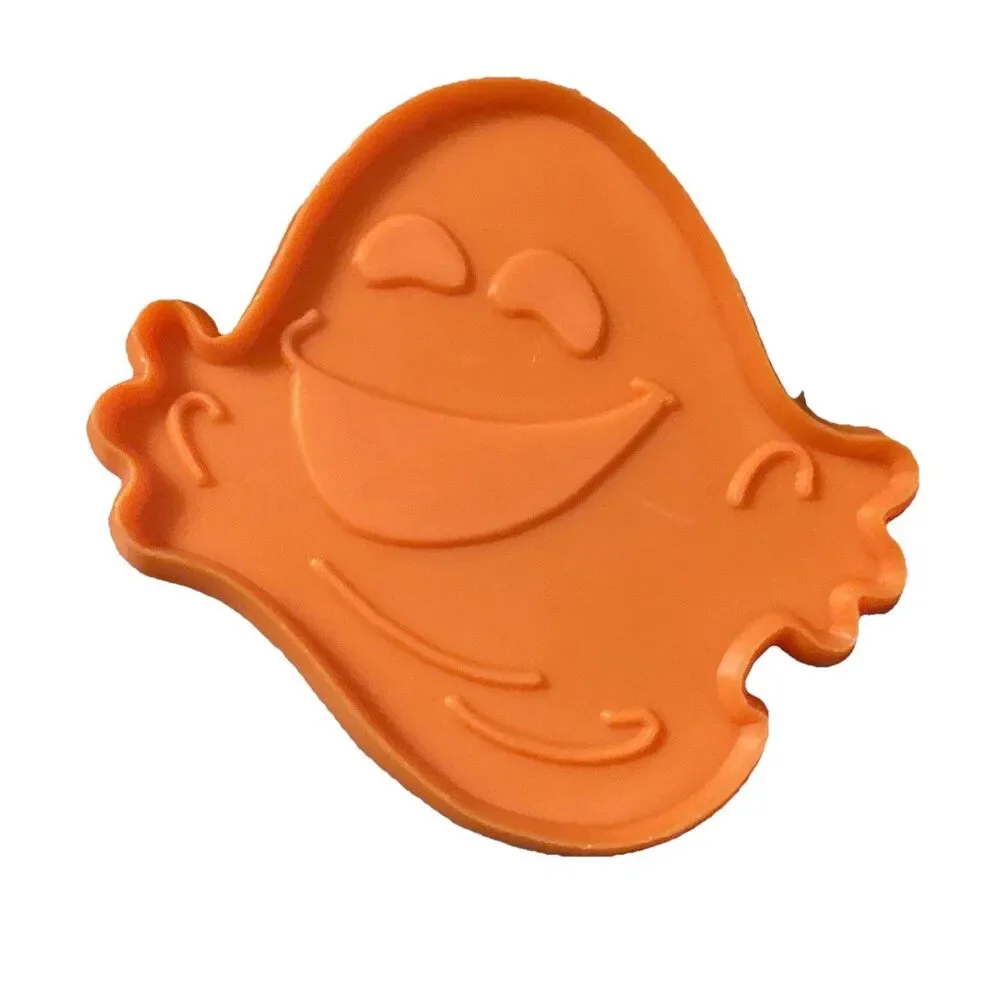 Pair Vintage Small Halloween Fall Cookie Cutters Orange Ghost Black Pumpkin